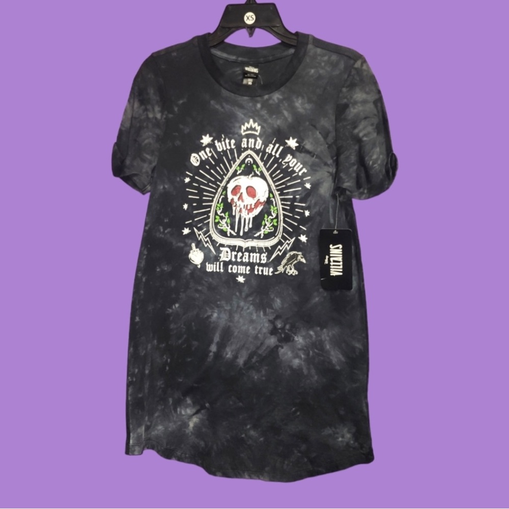 Disney Snow White And The Seven Dwarfs Poison Apple Acid Wash T-Shirt Dress